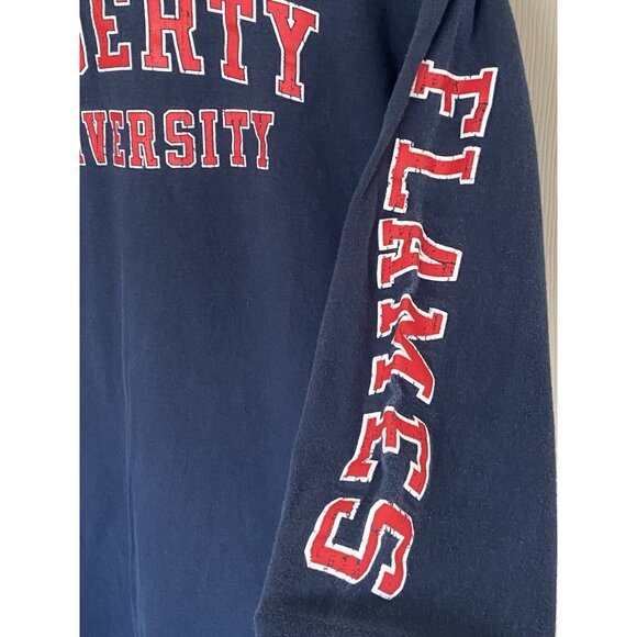 Liberty Flames Blue L/S T-Shirt Men's Size M Champion NCAA - Picture 7 of 8